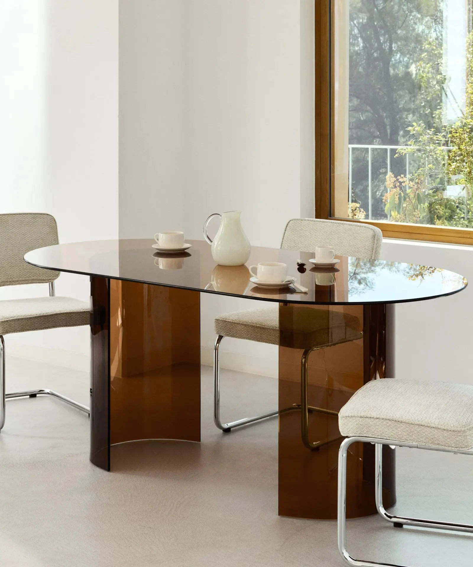 Esstisch aus gehärtetem Glas Ensa (180 x 76 cm) - Northdeco