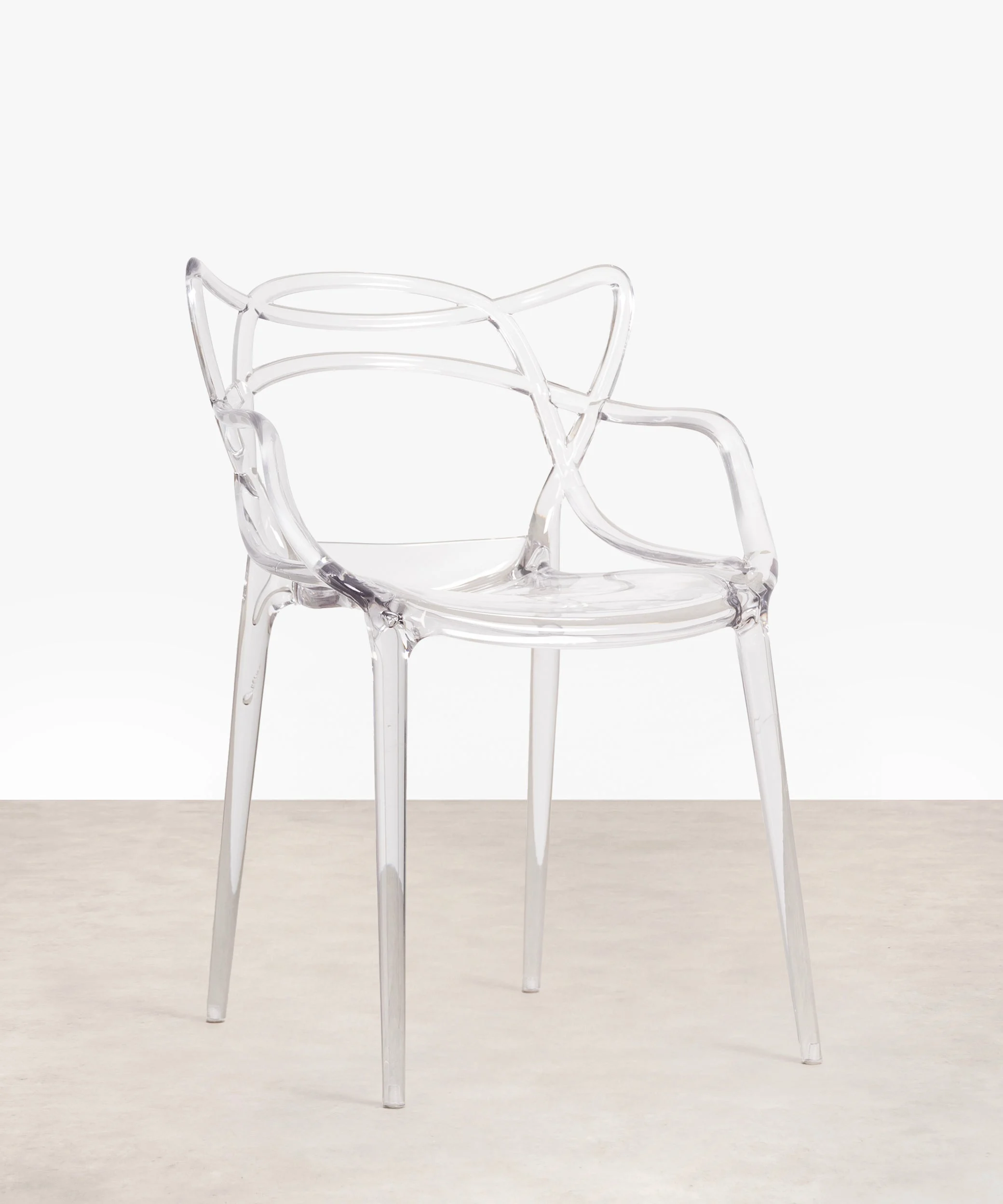 Polycarbonat-Stuhl mit Armlehnen Ribbon Crystal