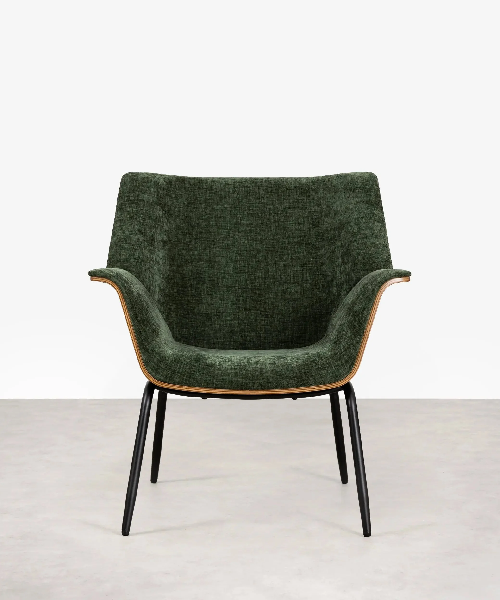 Fauteuil en tissu chenille et bois Romi - Northdeco