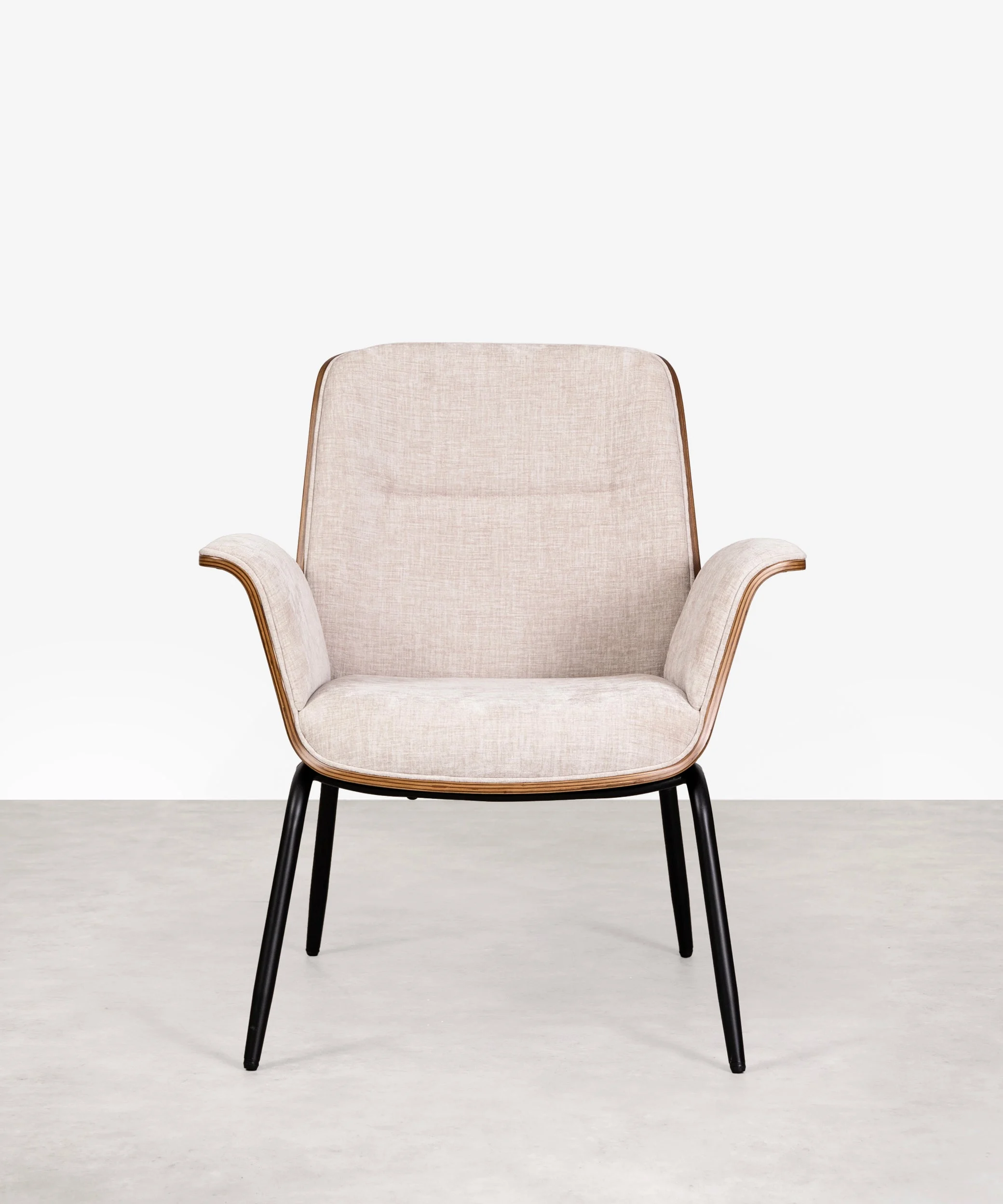 Fauteuil en tissu chenille et bois Vick - Northdeco
