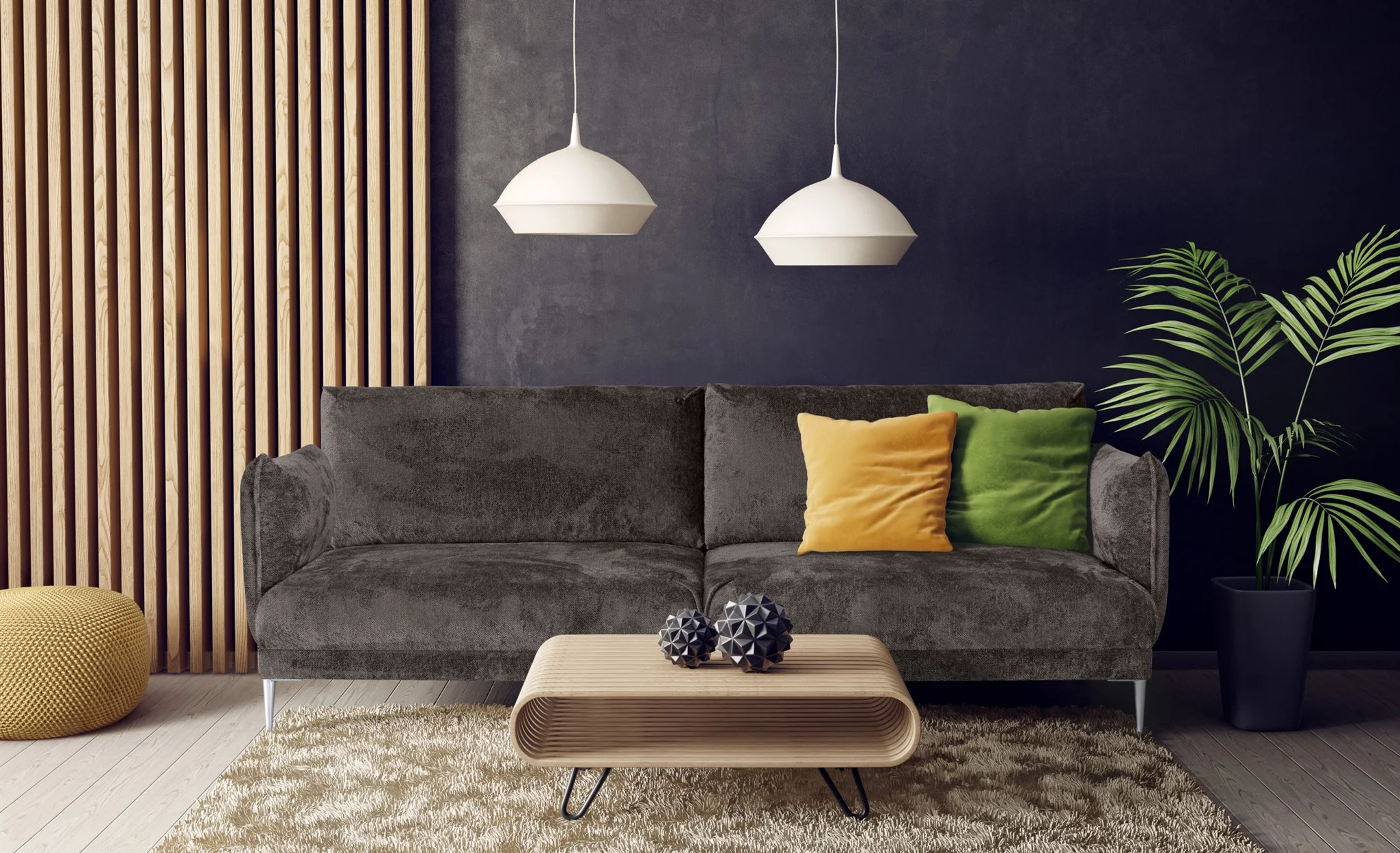 Sofa Designersofa MADISON 2-Sitzer Stoff Tender Way Anthrazit