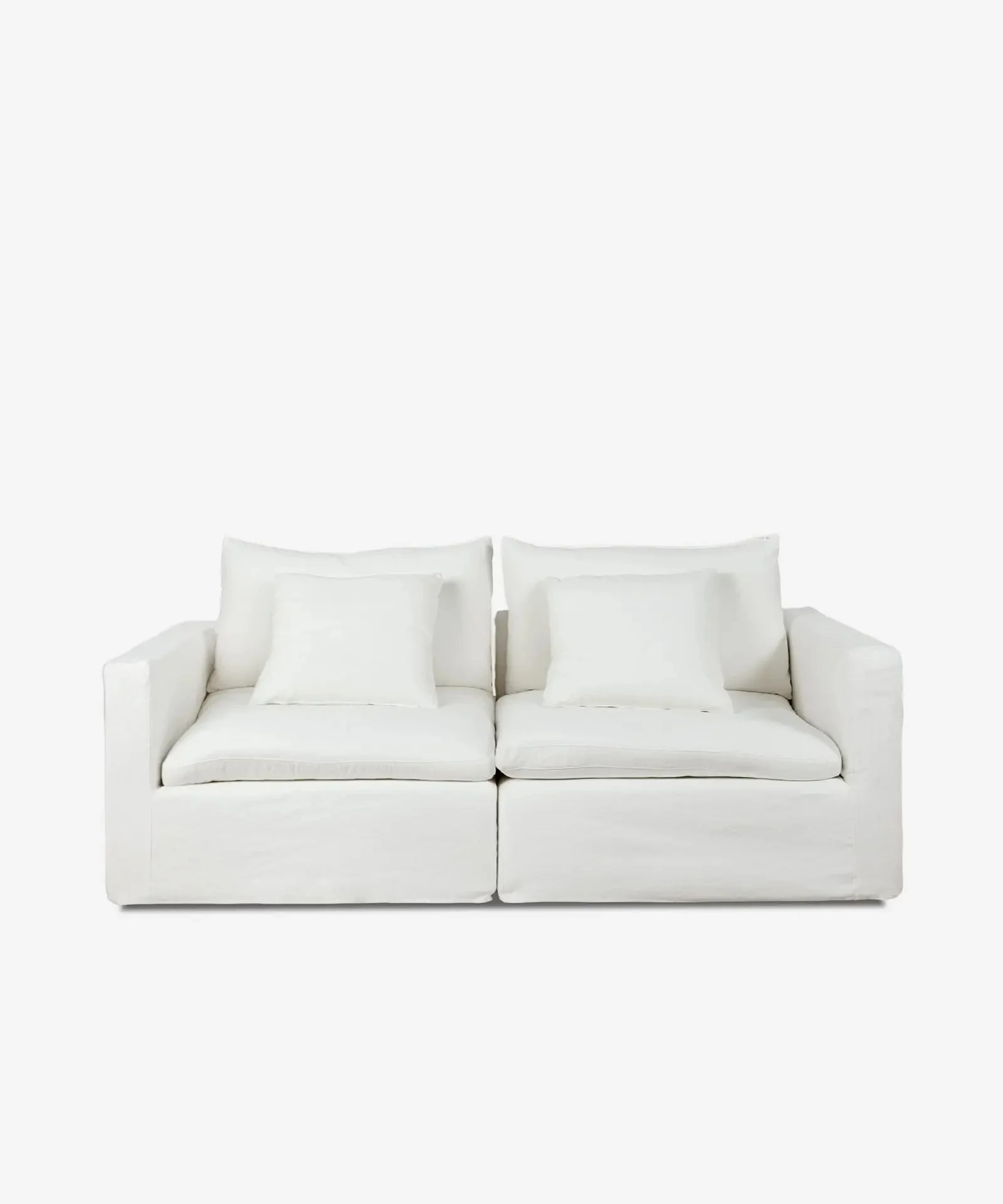 Modulsofa aus Leinen und Baumwollee 2-Sitzer Stonem