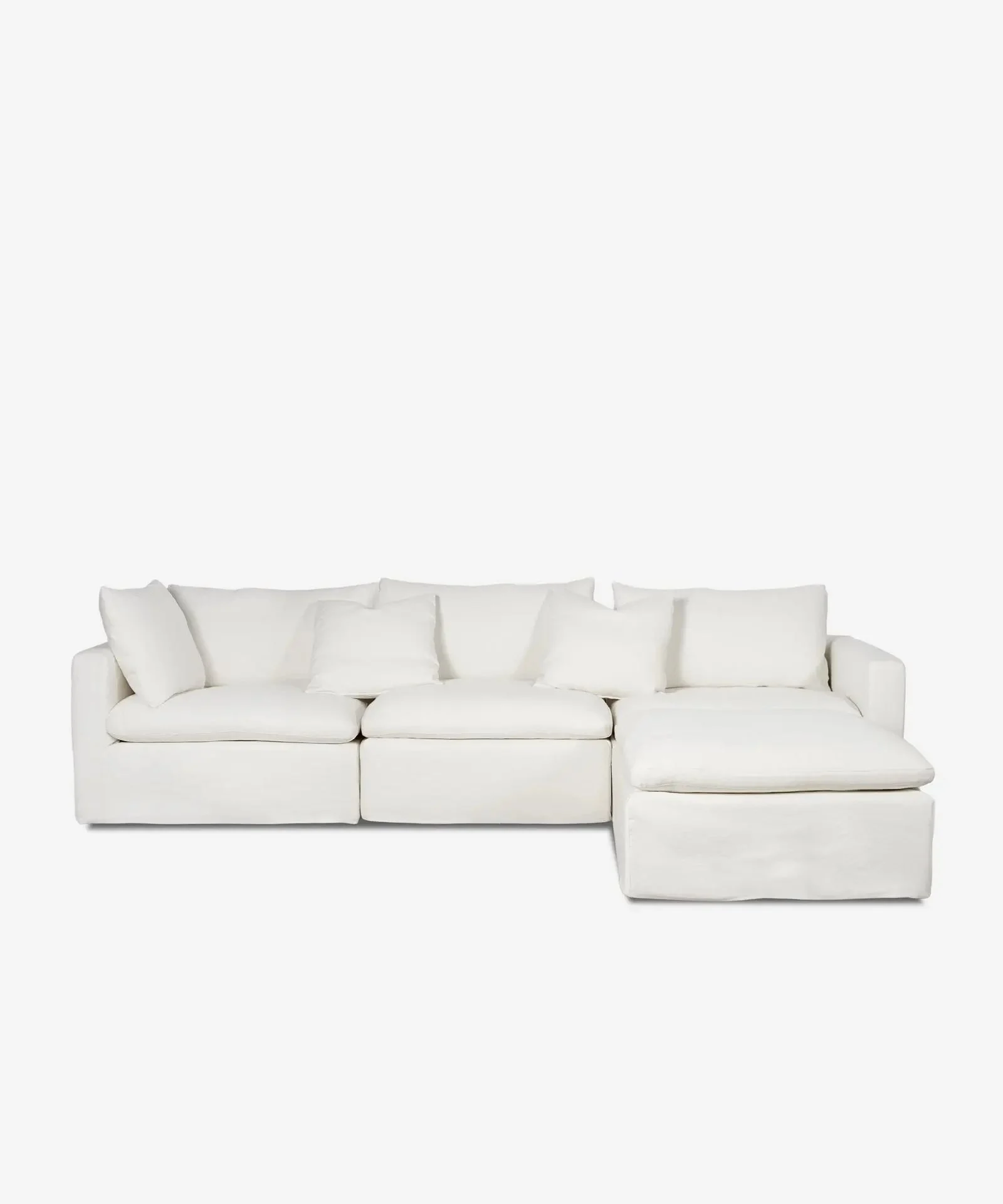 Modulsofa mit Chaiselongue aus Leinen und Baumwollee 3-Sitzer Stonem