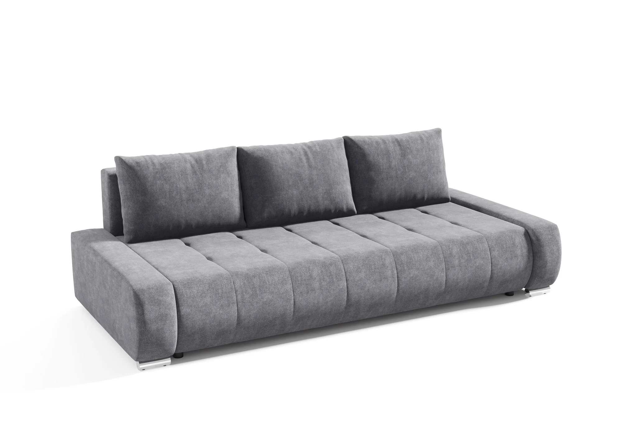 Sofa 3-Sitzer mit Schlaffunktion VOGAR Stoff Aston Dunkelgrau