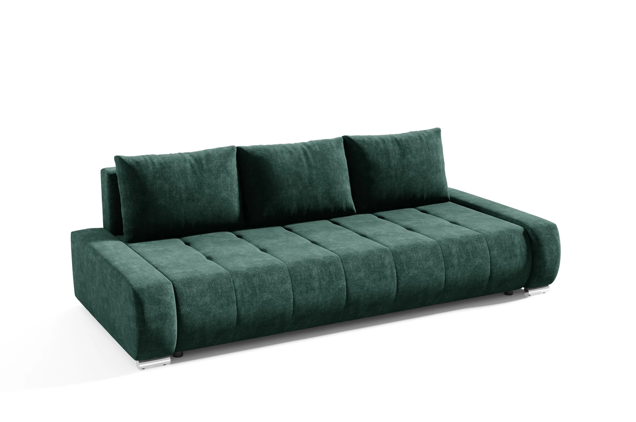 Sofa 3-Sitzer mit Schlaffunktion VOGAR Stoff Aston Flaschengrün