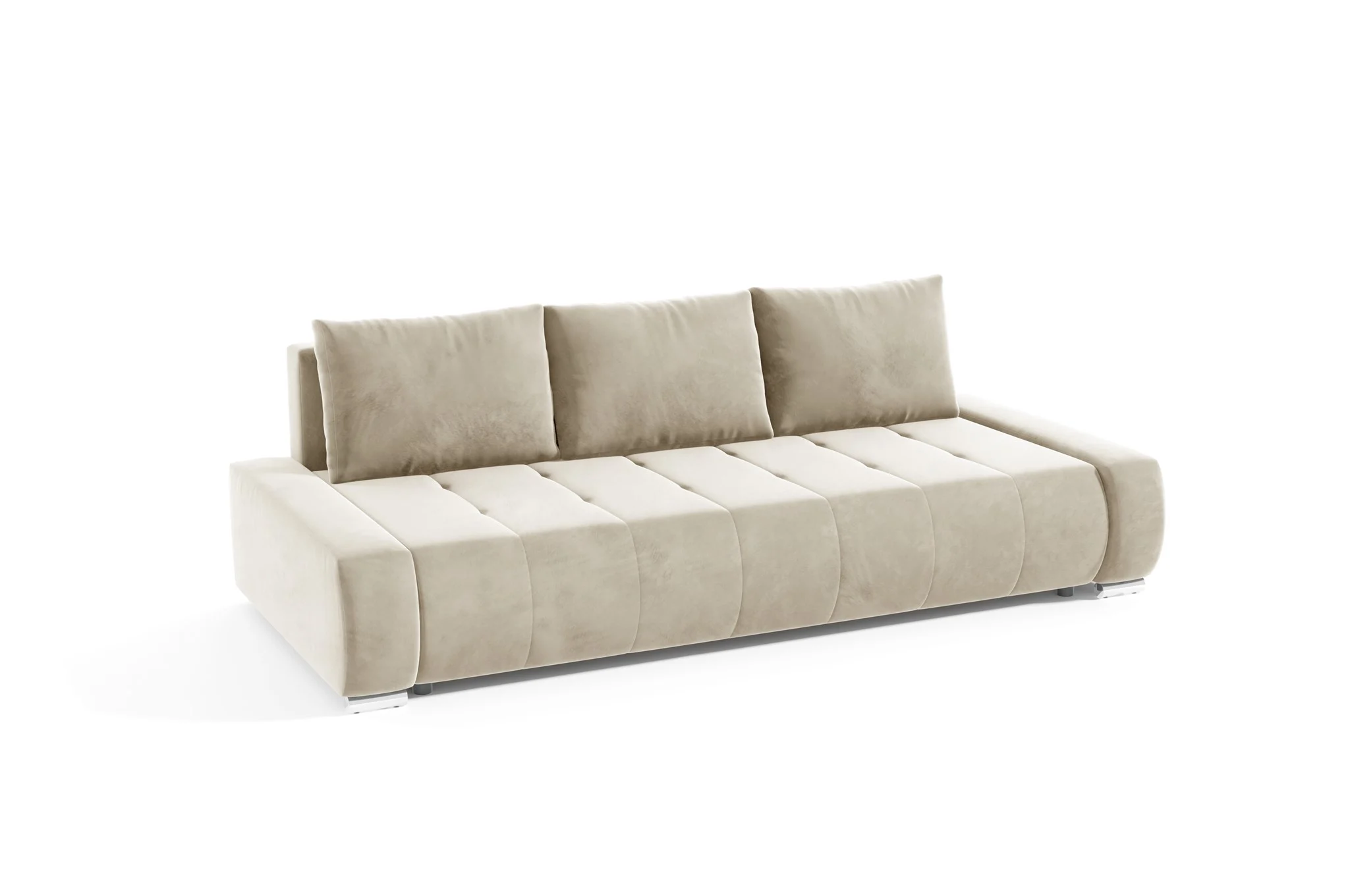 Sofa 3-Sitzer mit Schlaffunktion VOGAR Stoff Monolith Ecru