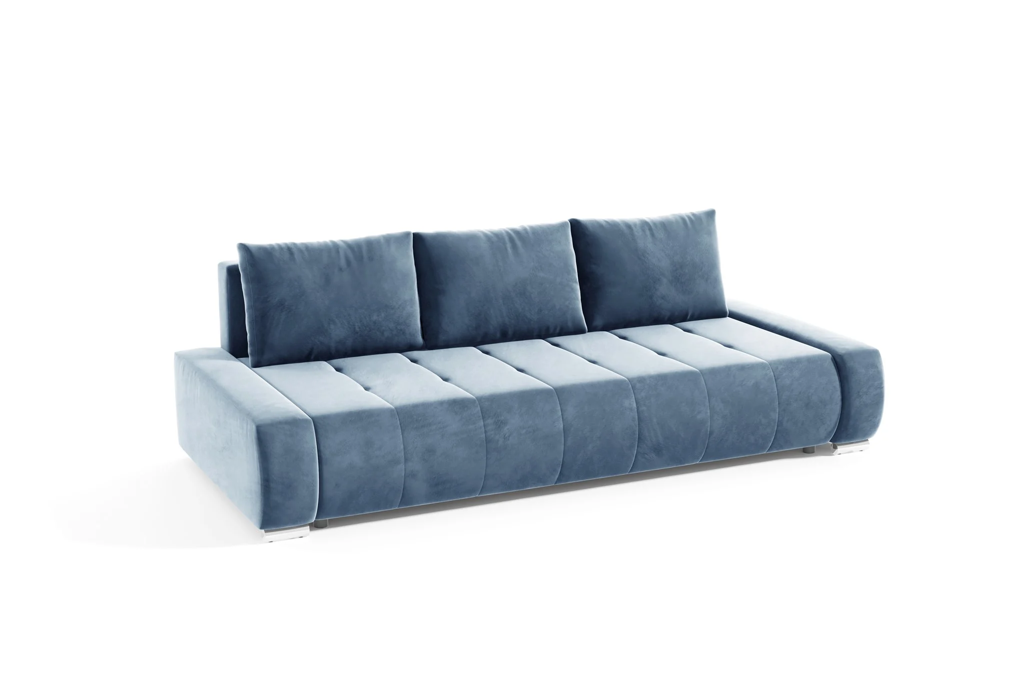 Sofa 3-Sitzer mit Schlaffunktion VOGAR Stoff Monolith Graublau