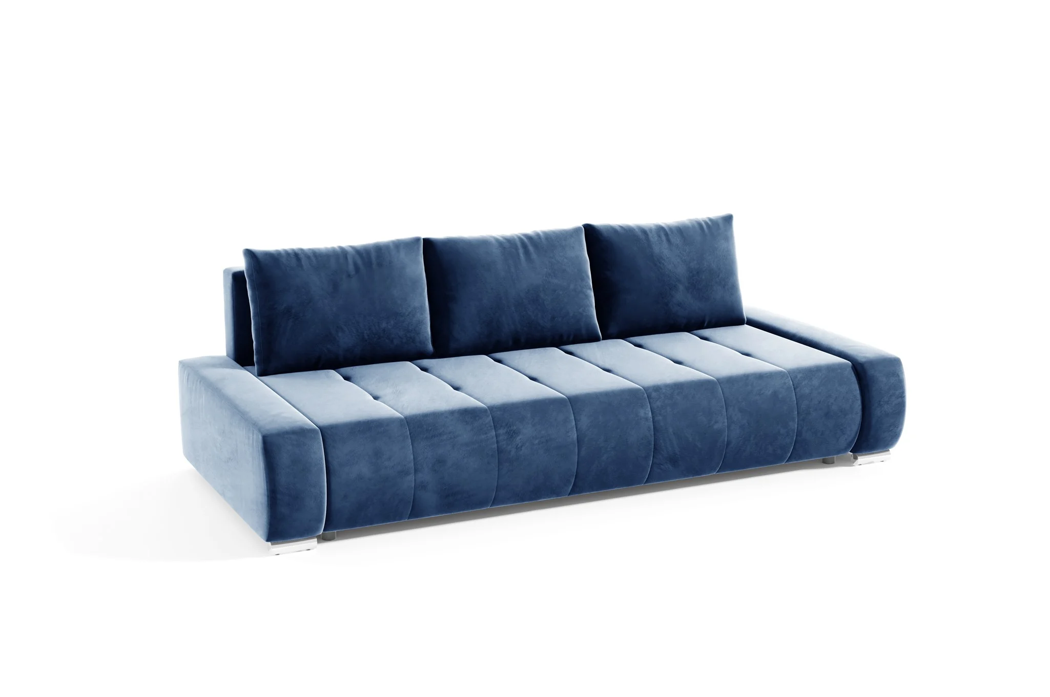 Sofa 3-Sitzer mit Schlaffunktion VOGAR Stoff Monolith Blau