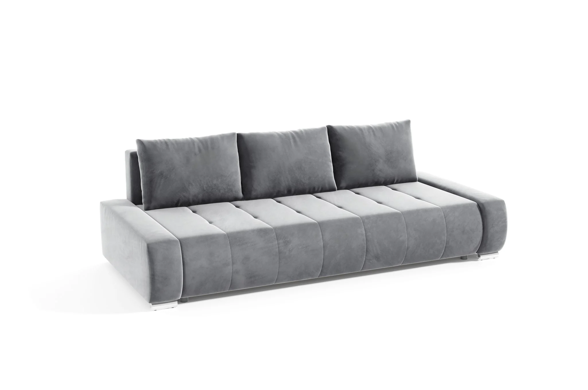 Sofa 3-Sitzer mit Schlaffunktion VOGAR Stoff Monolith Hellgrau