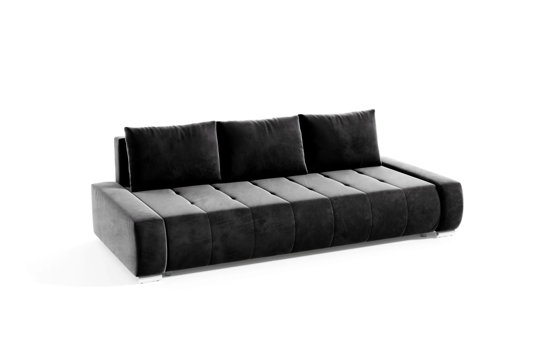 Sofa 3-Sitzer mit Schlaffunktion VOGAR Stoff Monolith Grafit