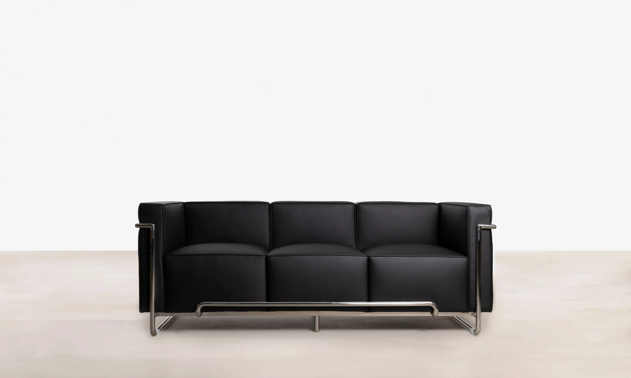 3-Sitzer-Sofa aus italienischem Kunstleder und Metall Box