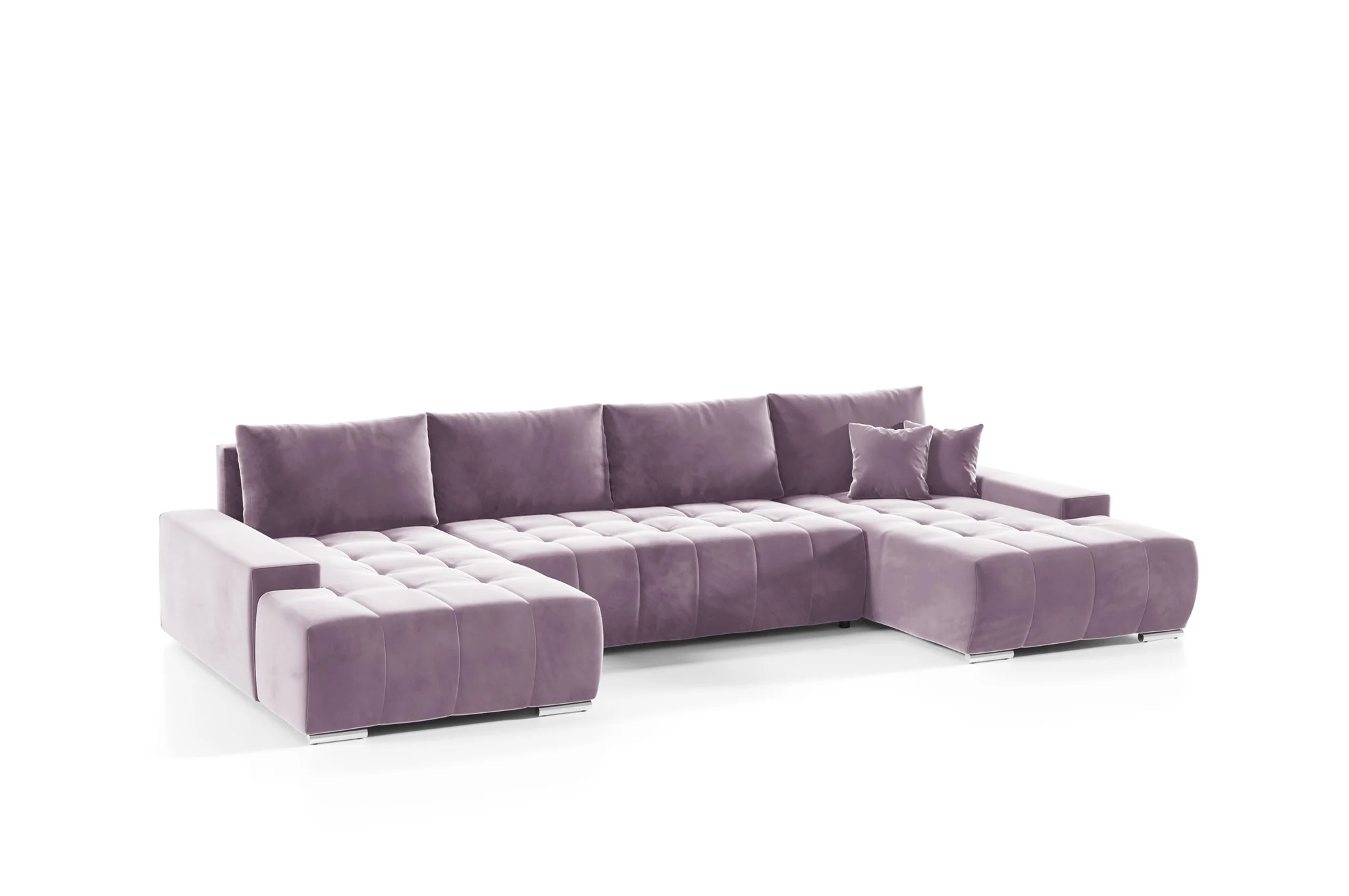 Wohnlandschaft Sofa mit Schlaffunktion VOGAR Stoff Monolith Lila - Fun Möbel