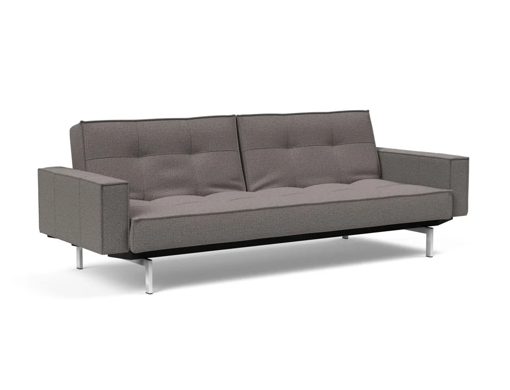 Innovation Living Splitback Klappsofa 115x210 cm mit Armlehne / Chrom Beine