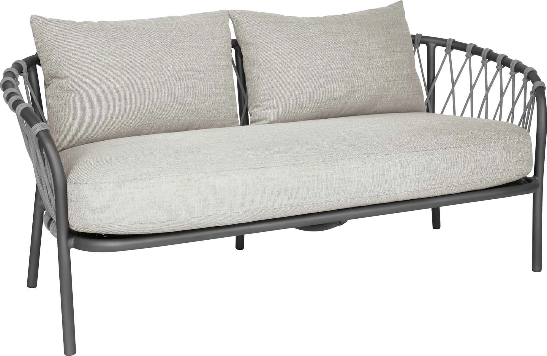 Stern Lounge-Sofa 2-Sitzer Aluminium/Anthrazit inkl. Kissenset