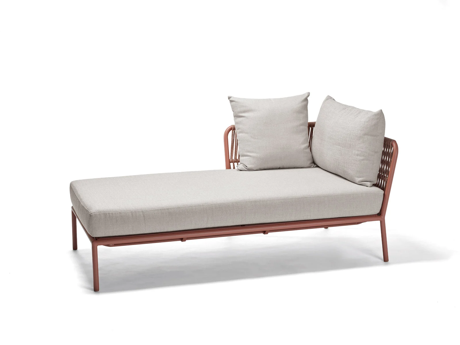 Stern Romy Recamiere mit Armlehne und Kissenset Aluminium/Terra