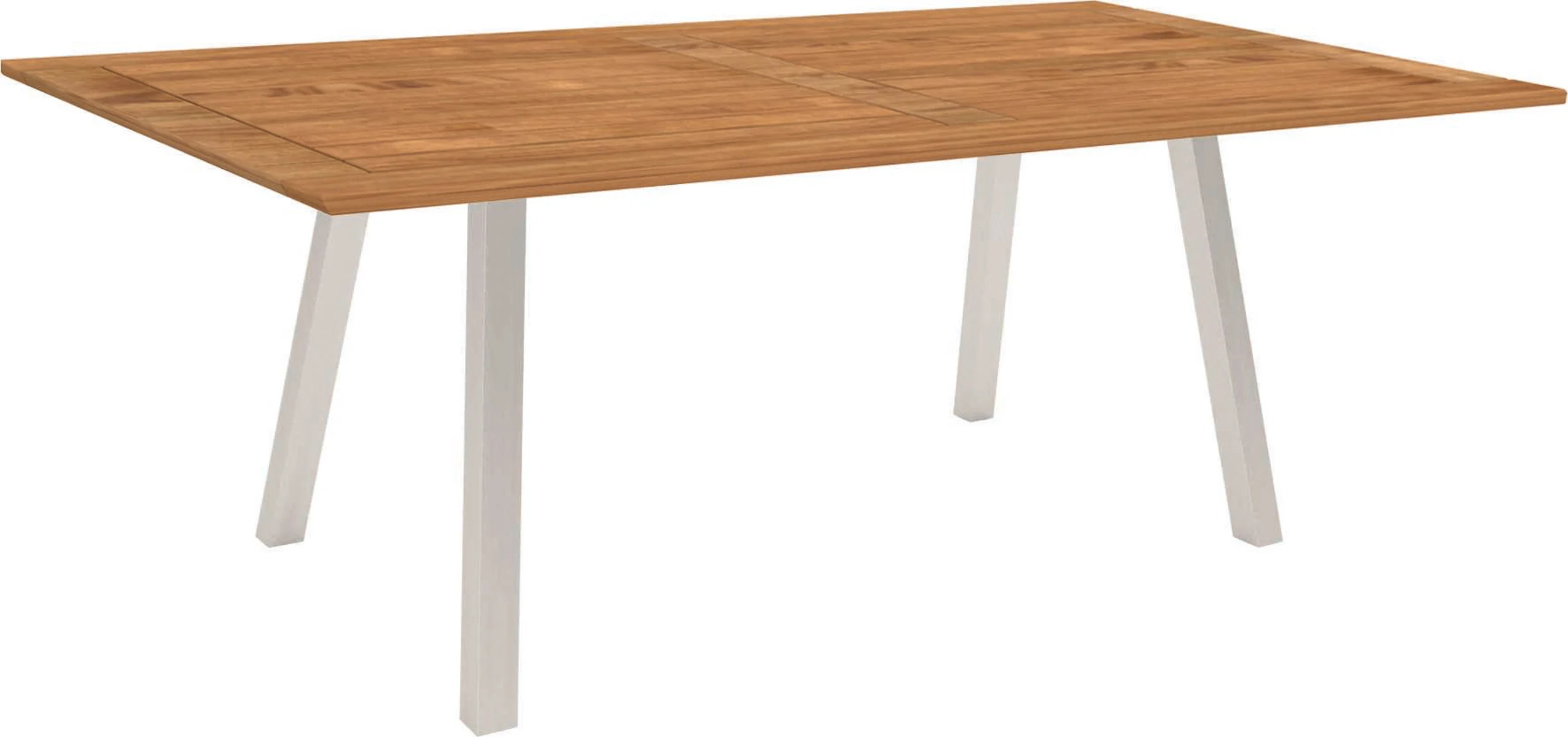 Stern Interno Tisch Vierkantrohr Edelstahl/Teak