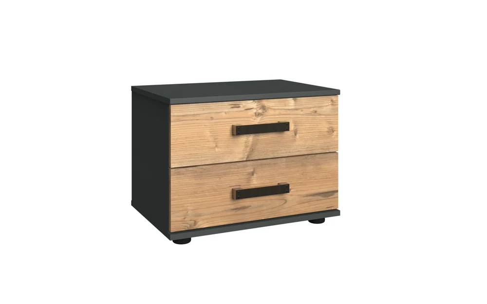 Wimex Stockholm Nachtschrank Graphit/Silver