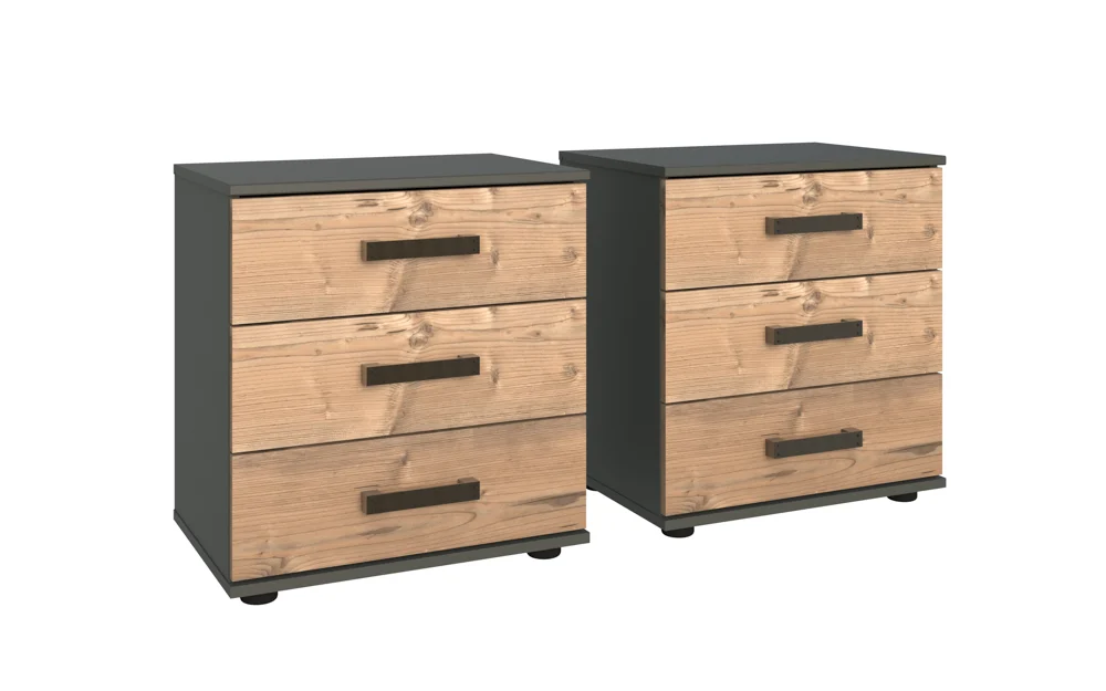 Wimex Stockholm Nachtschrank mit 3 Schubladen/ 2er Set