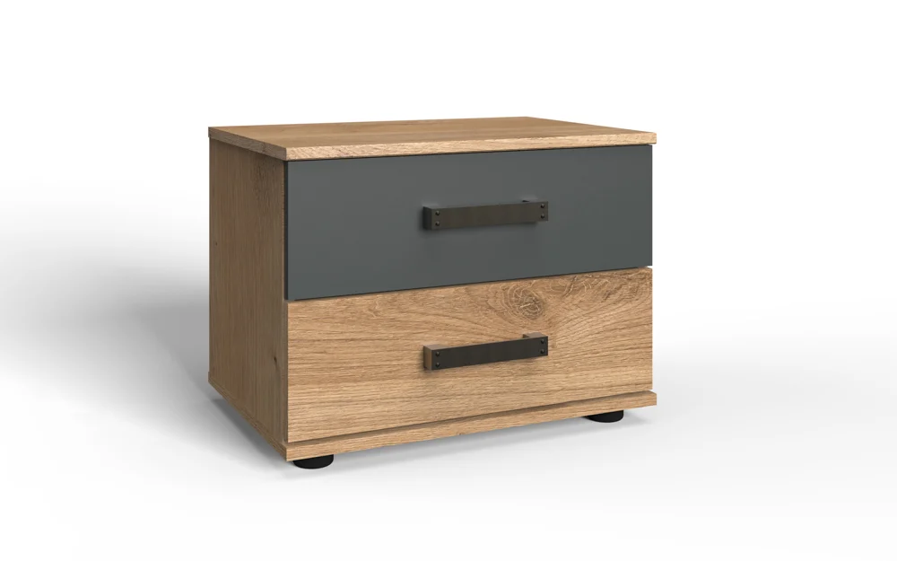 Wimex Stockholm Nachtschrank Graphit/Plankeneiche