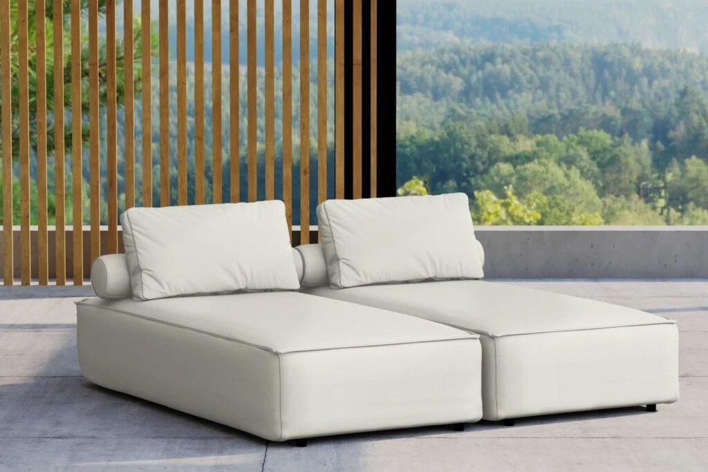 Doppelter Liegestuhl für den Garten MALIBU, Terrasse, Hinterhof, gemütlich - Wintergarten