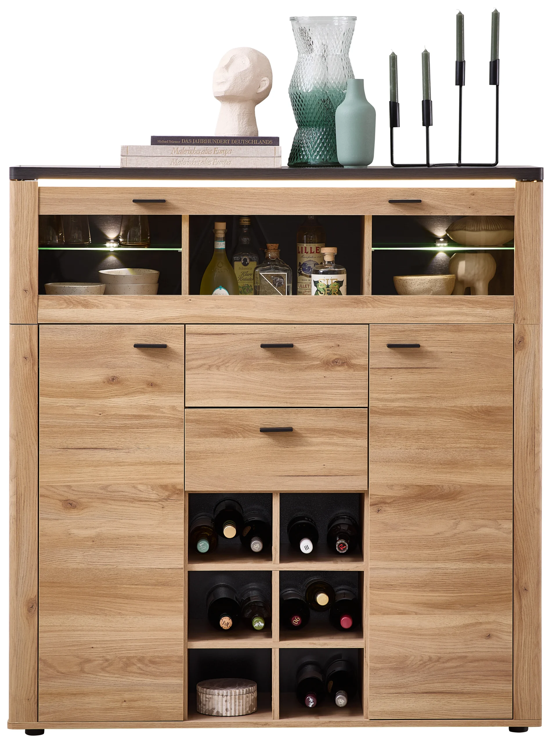 Innostyle Tina Highboard inkl. LED-Beleuchtung 128x139 cm