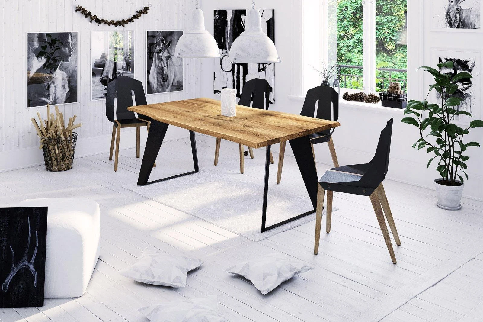 Esstisch Tisch JETTA Wildeiche geölt 160x90 cm - Fun Möbel