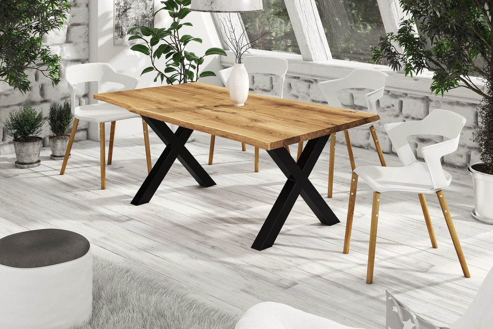 Esstisch Tisch RAIJA Wildeiche geölt 180x90 cm - Fun Möbel