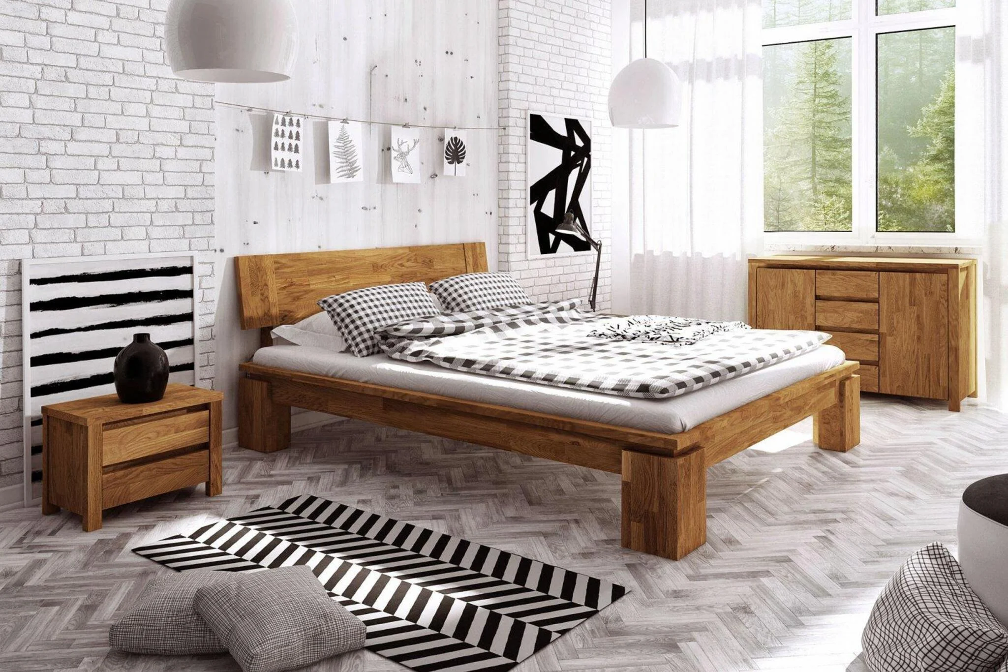 Massivholzbett Schlafzimmerbett MAISON XL Buche massiv 100x200 cm - Fun Möbel