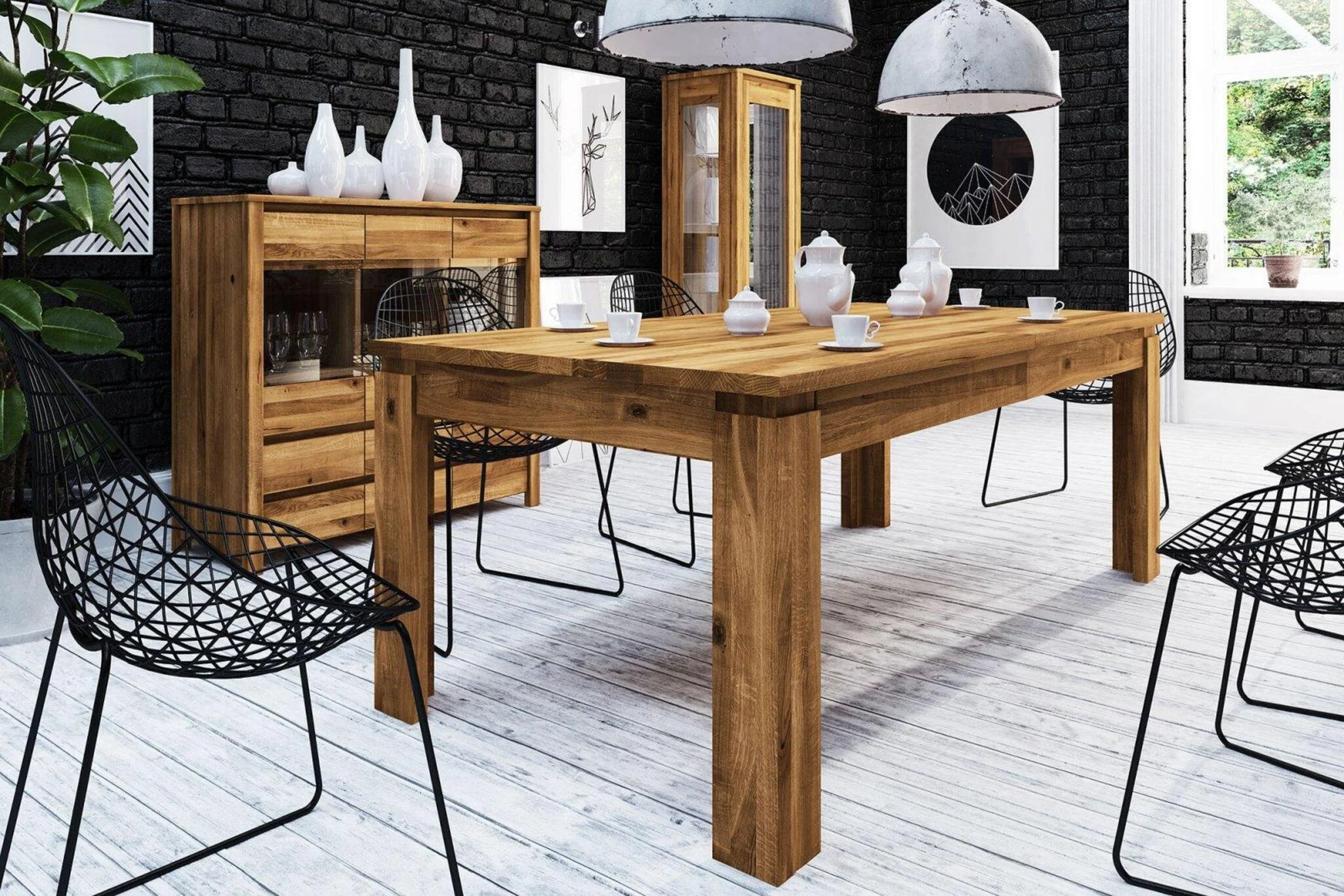 Esstisch Tisch ausziehbar MAISON Buche massiv 240/540x100 cm - Fun Möbel