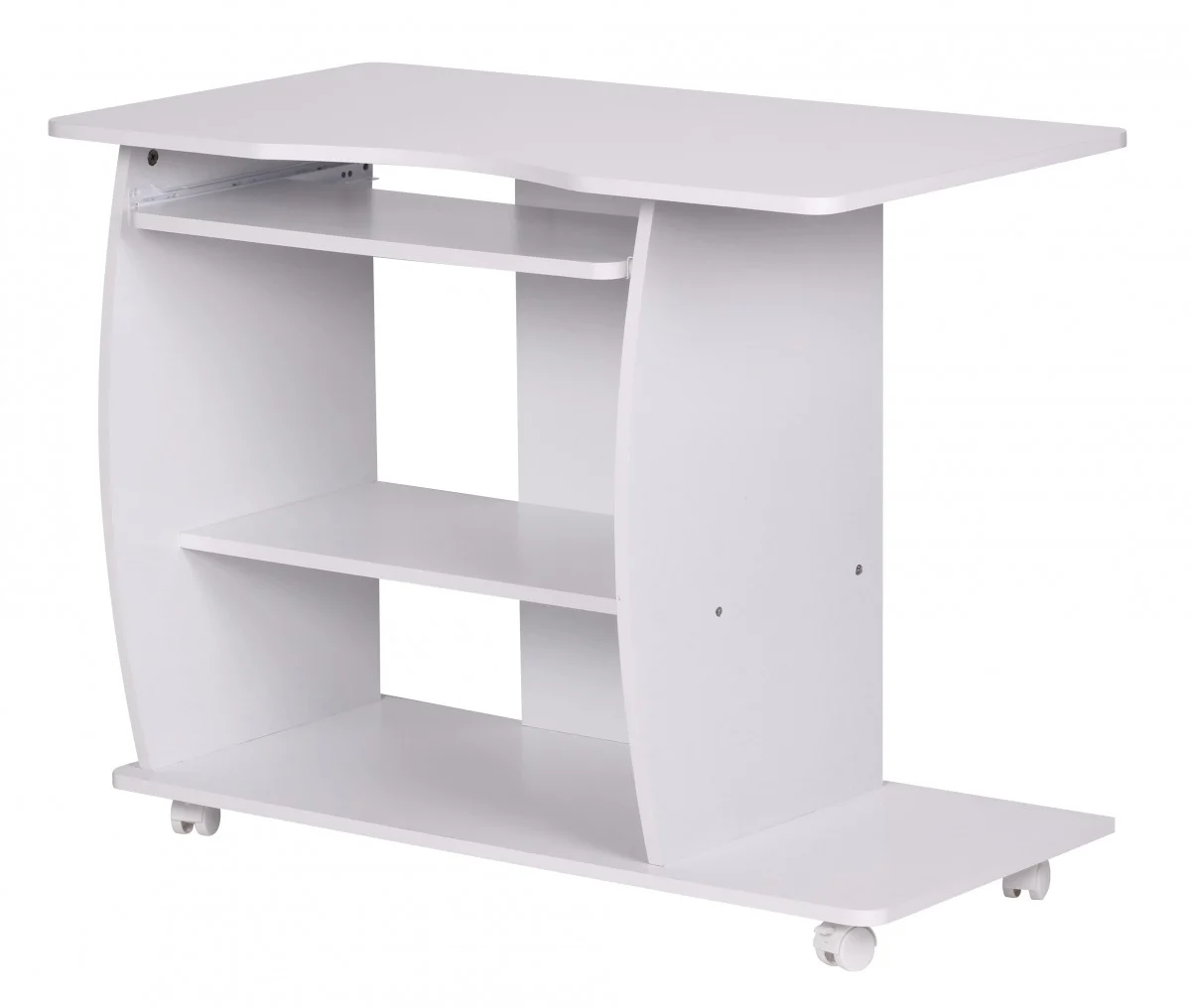 Computertisch - DOLLY - Dekor Weiss mit Rollen 90 cm