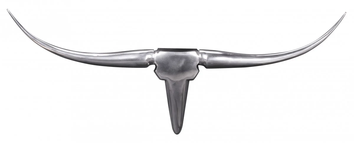 Wanddekoration Geweih Bull M 100 cm Aluminium silbern - Fun Moebel