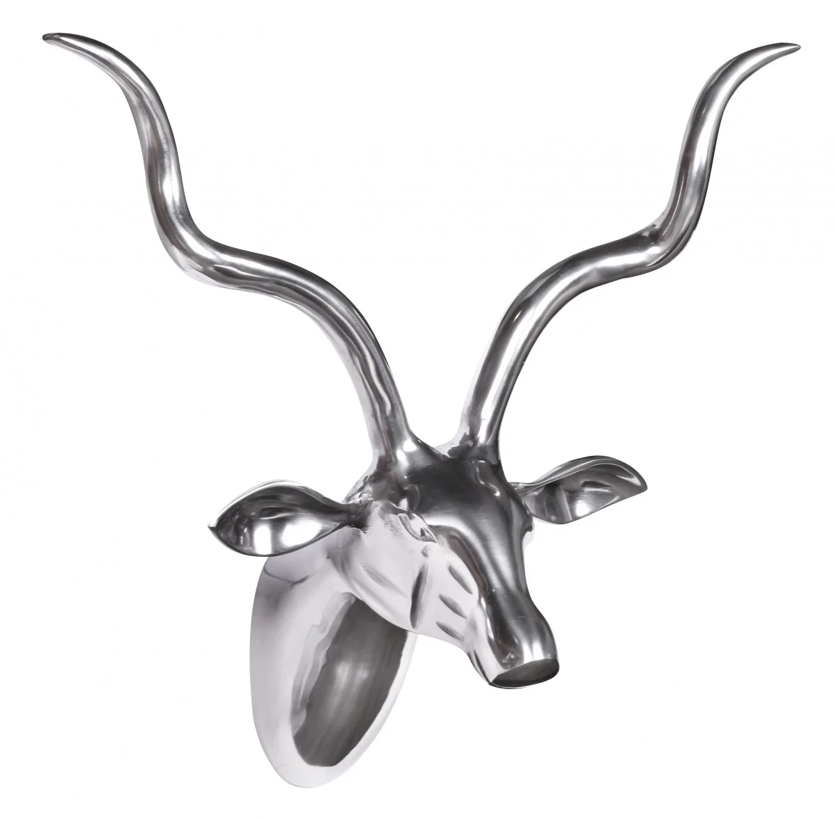 Deko XXL Design Wanddekoration Hirschkopf Aluminium silbern - Fun Moebel