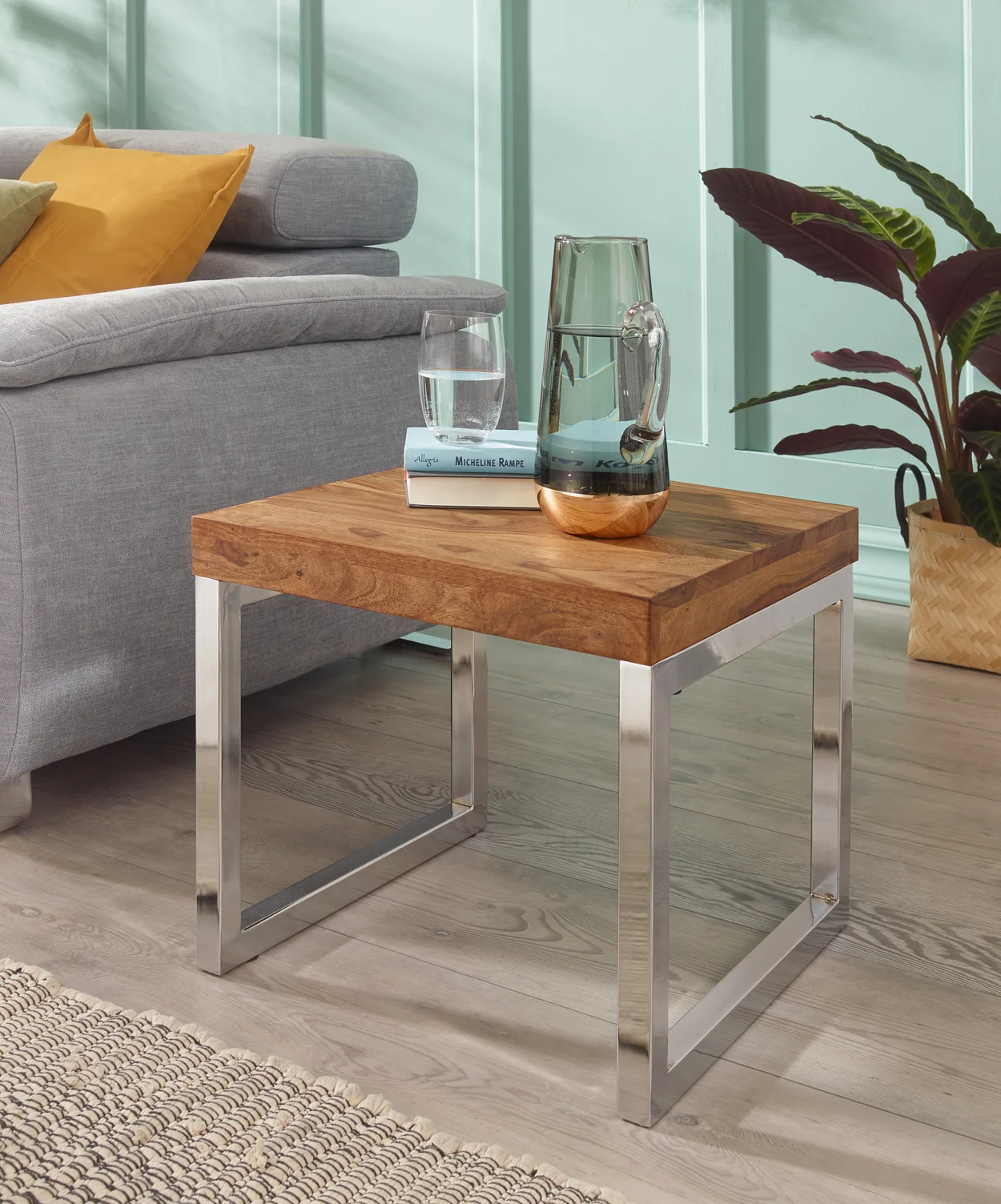 Couchtisch Beistelltisch Tisch NUKA 45x45x40 cm Sheesham Massivholz - Fun Möbel