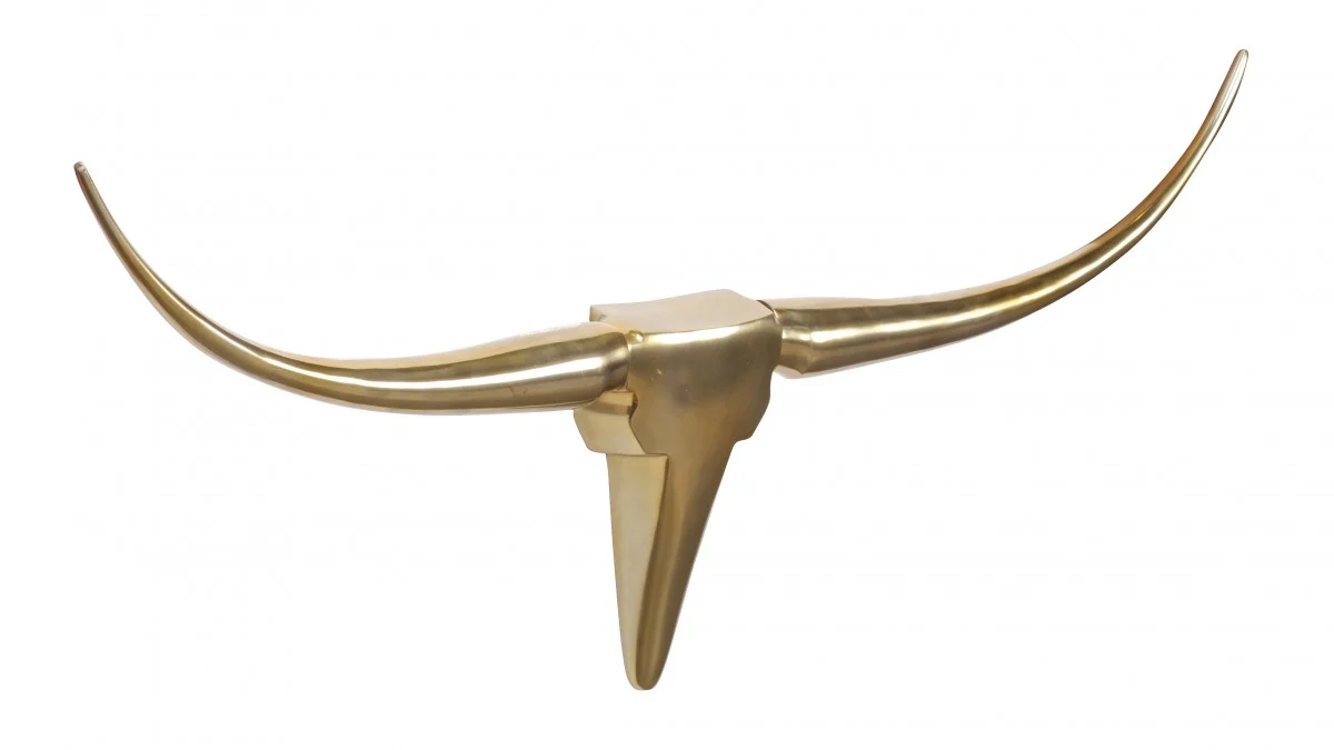 Wanddekoration Geweih Bull M 100 cm Aluminium golden - Fun Moebel