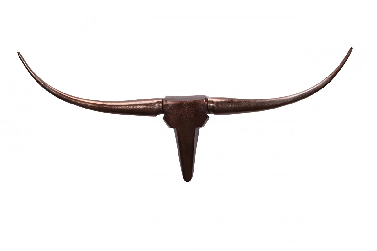 Wanddekoration Geweih Bull M 100 cm Aluminium bronze - Fun Moebel