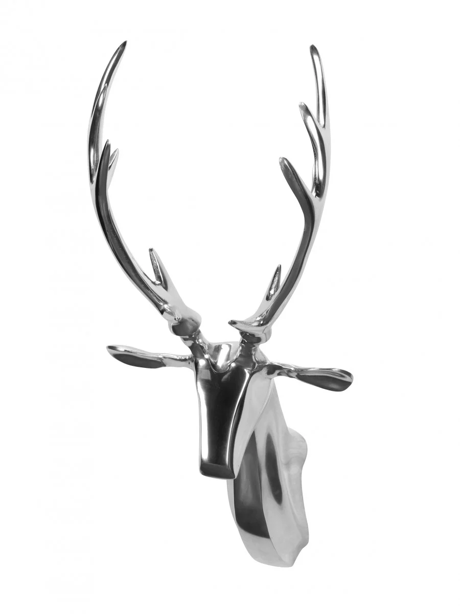 Design Wanddekoration Hirschgeweih Aluminium silbern - Fun Moebel