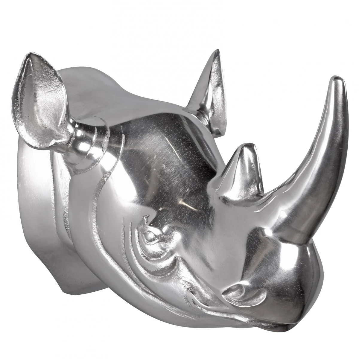 Deko Geweih Nashorn aus Aluminium Wanddekoration Farbe Silber - Fun Moebel