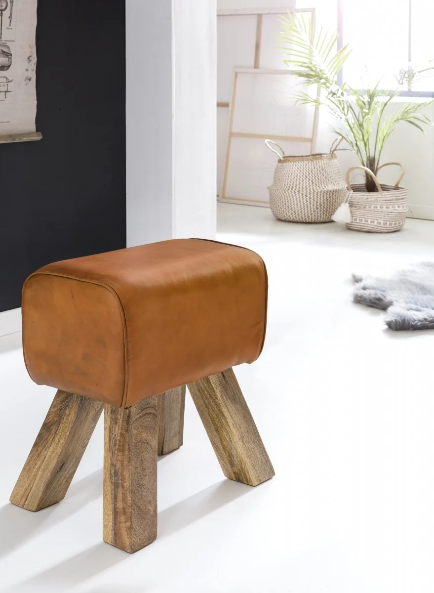 Hocker Sitzhocker Sitzbank BULL Massivholz 40x25x47cm - Fun Möbel