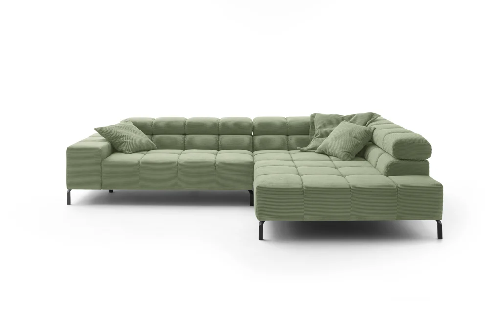 Candy Wilson Cord Ecksofa mit motorische Sitztiefenverstellung