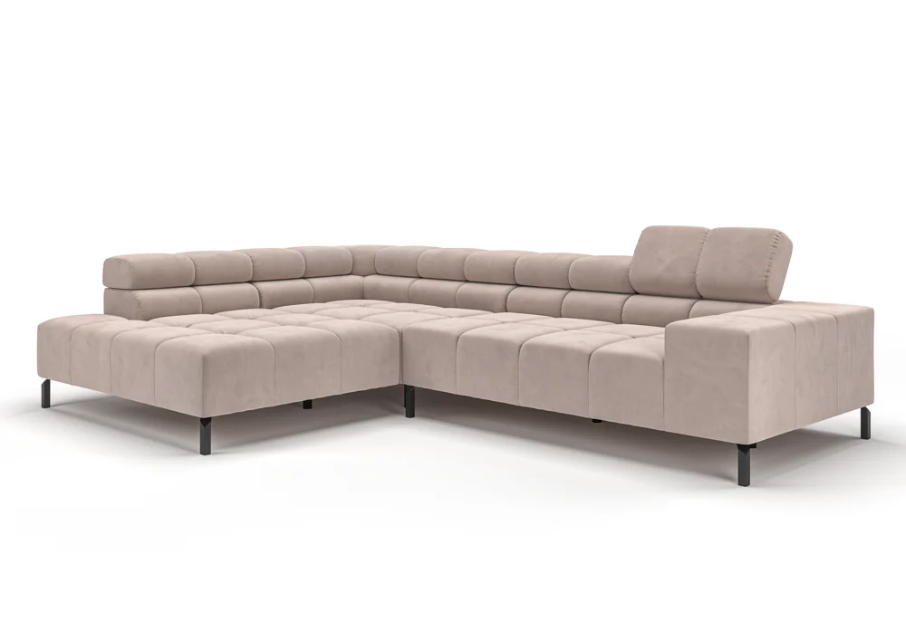 Candy Wilson Velvet Ecksofa mit motorische Sitztiefenverstellung