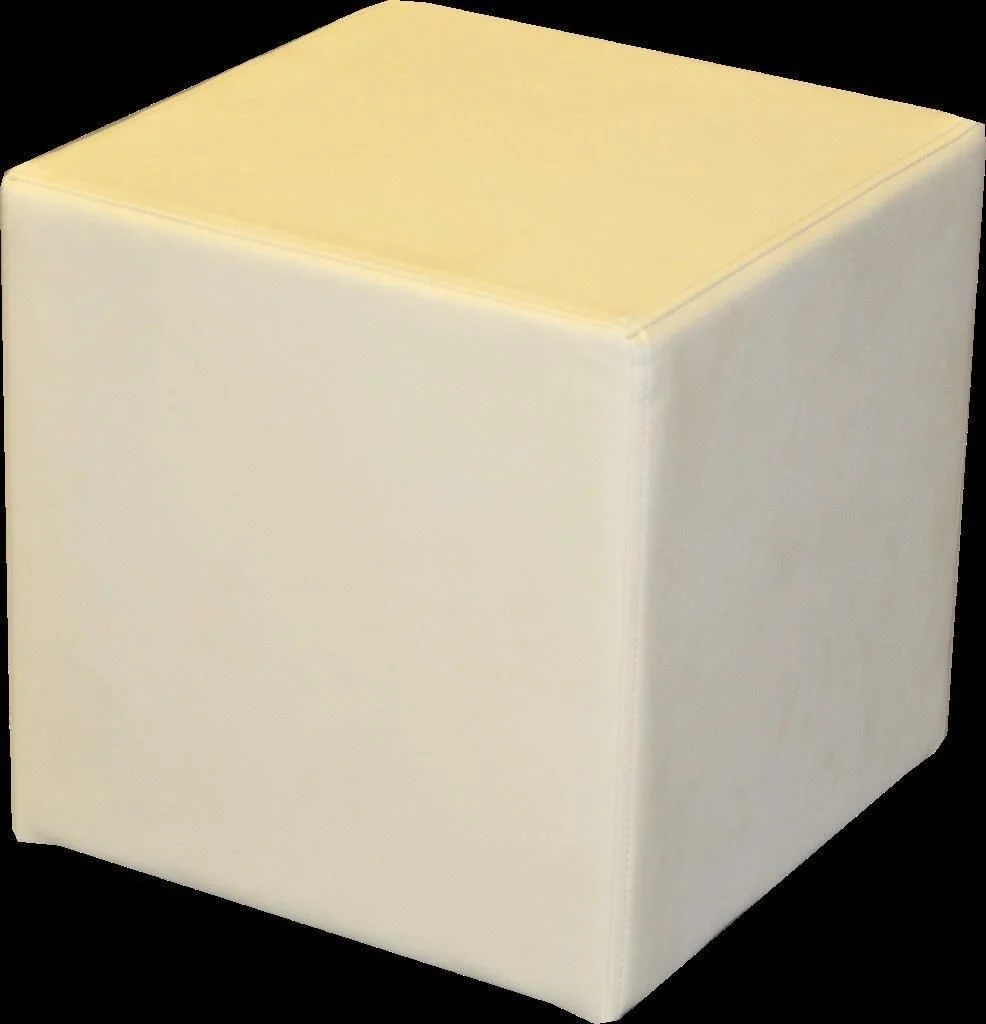 Sitzwürfel Sitzhocker Schminkhocker Hocker Sessel Kunstleder Creme 45x42x42 cm - Fun Moebel