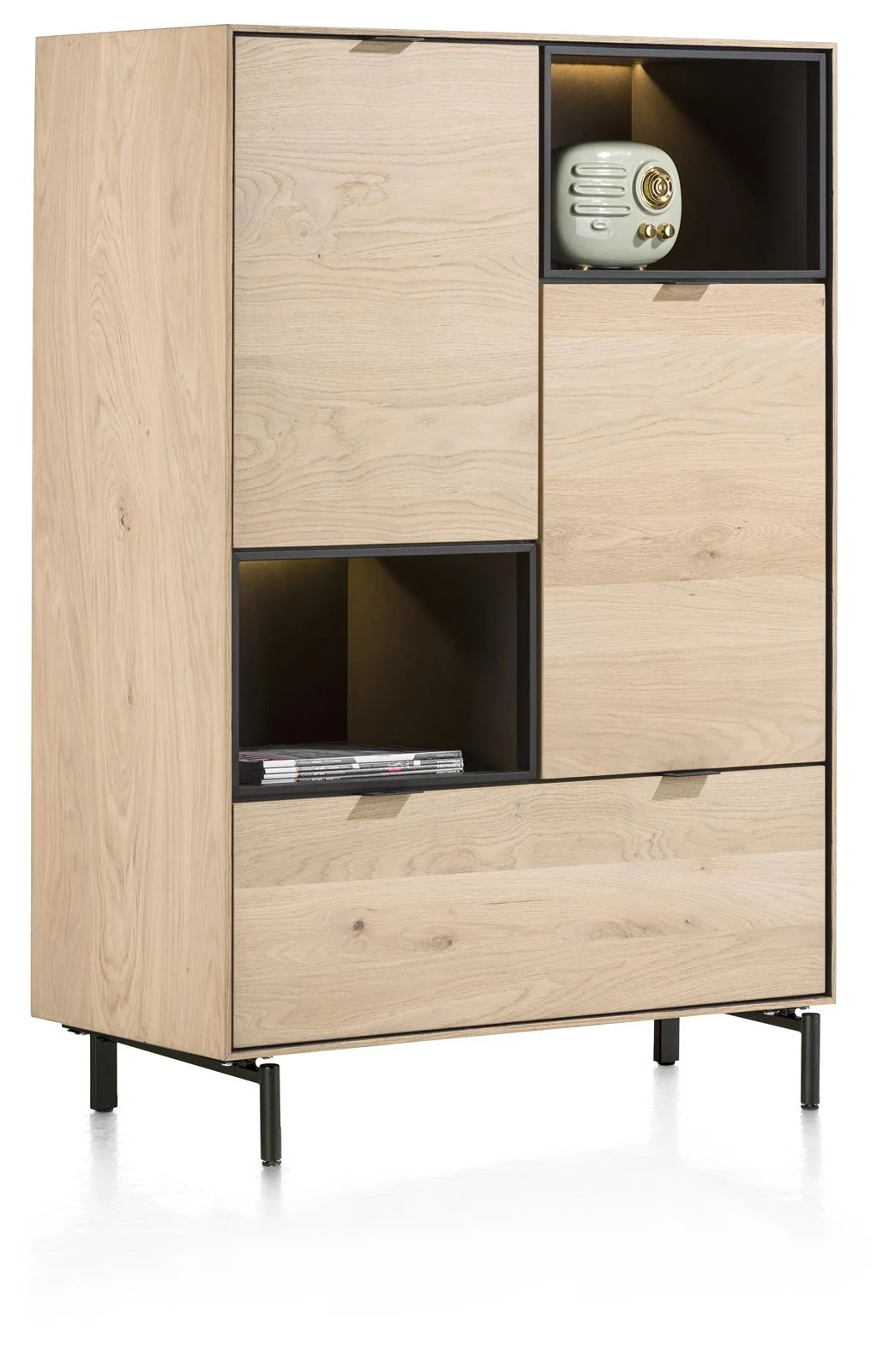 Xooon Elements Highboard 90 cm 2-Türen/LED/Metall