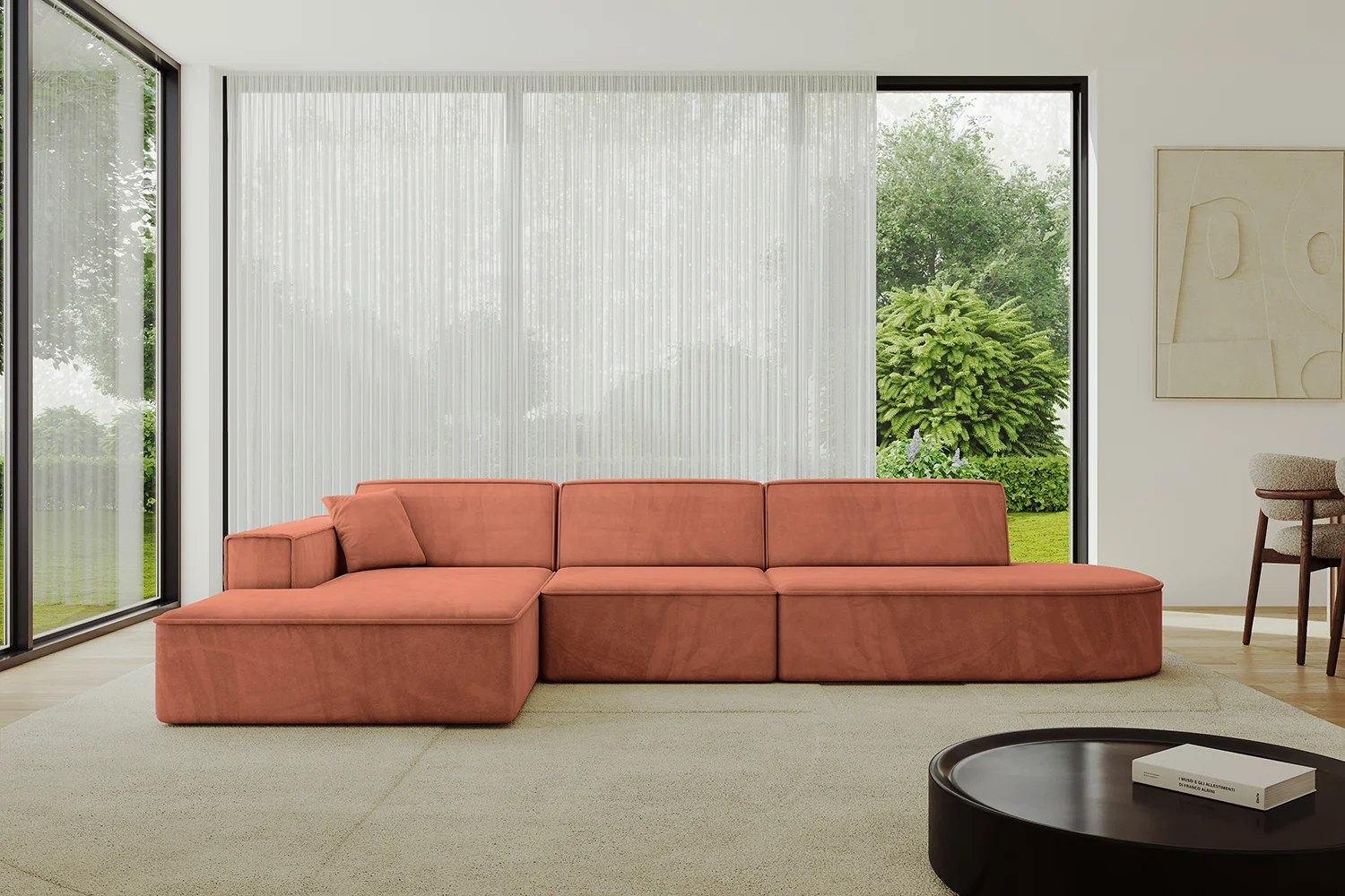 Ecksofa IREA-L2-v4 Apricot - Dream Velvet 202.07