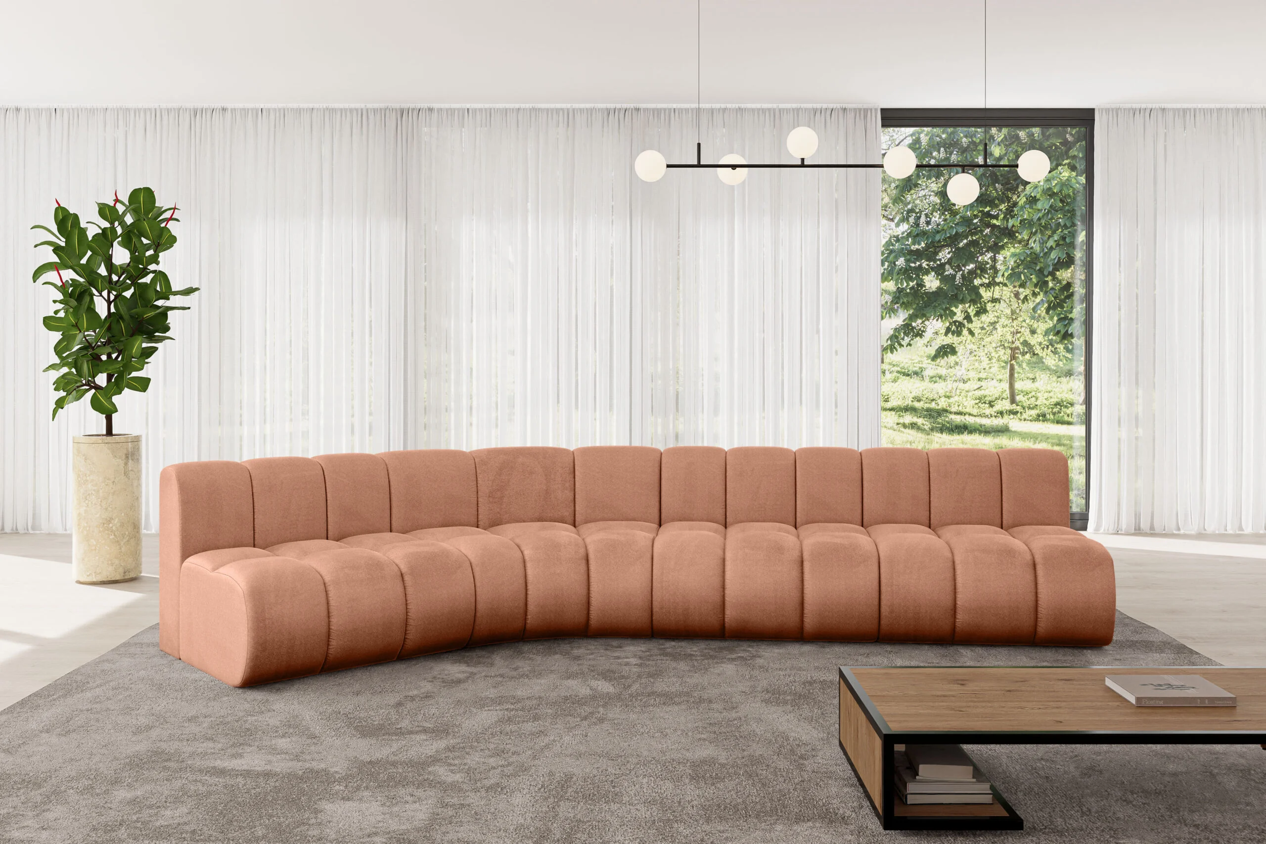 Ecksofa Montra-L2 Apricot - Monolith 61