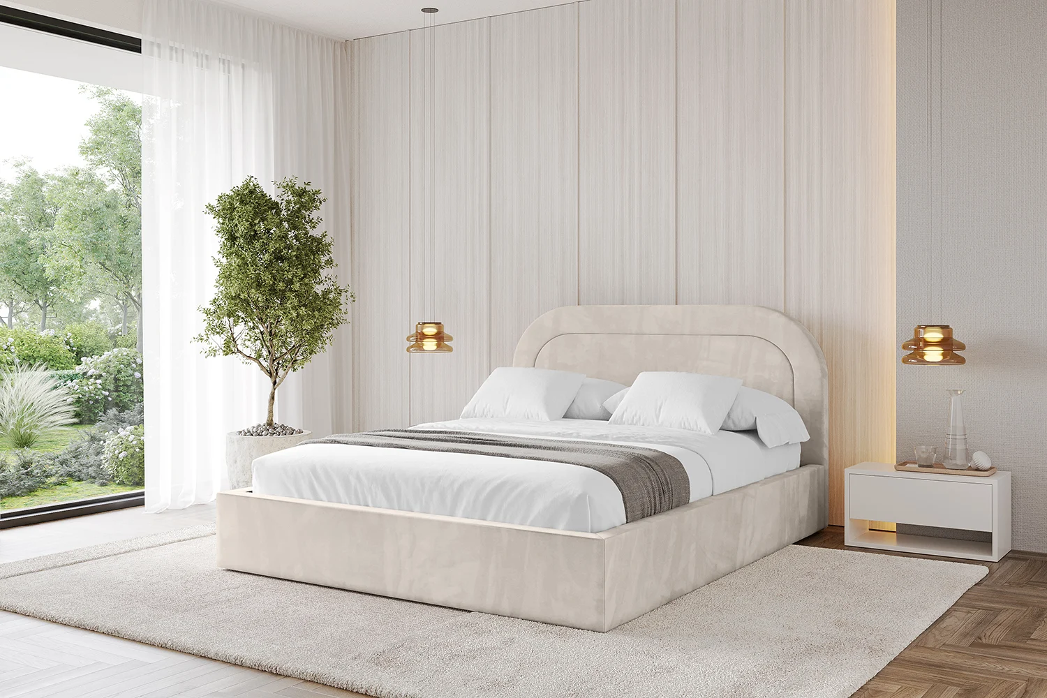Polsterbett LERAY Beige - Casablanca 2301 120x200 cm