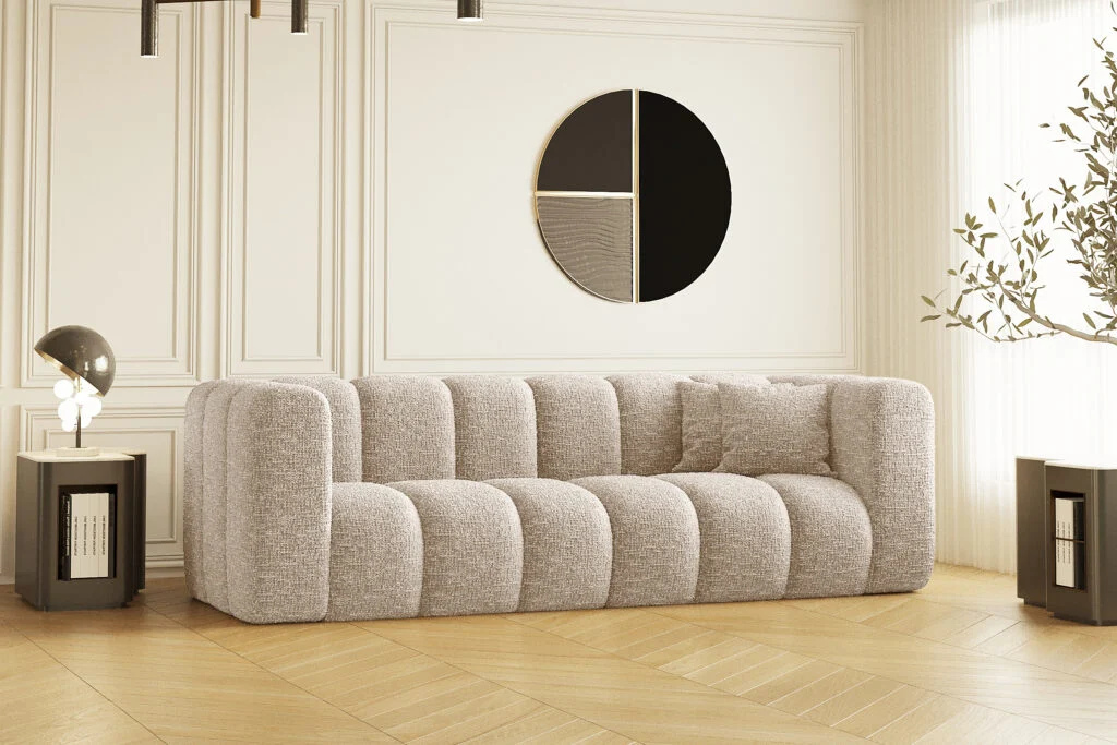 Couch, Dreisitzer-Sofa Grand Modular Stoff Haga