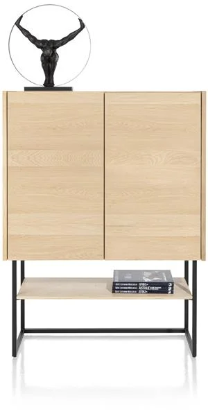 XOOON Carving Highboard Eichenfurnier/Metallgestell 120x42 cm