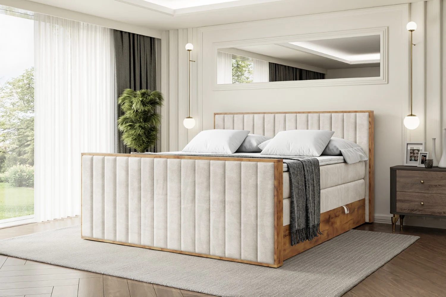 Boxspringbett LOLLI4-Z KING Beige - Casablanca 2301 120x200 cm