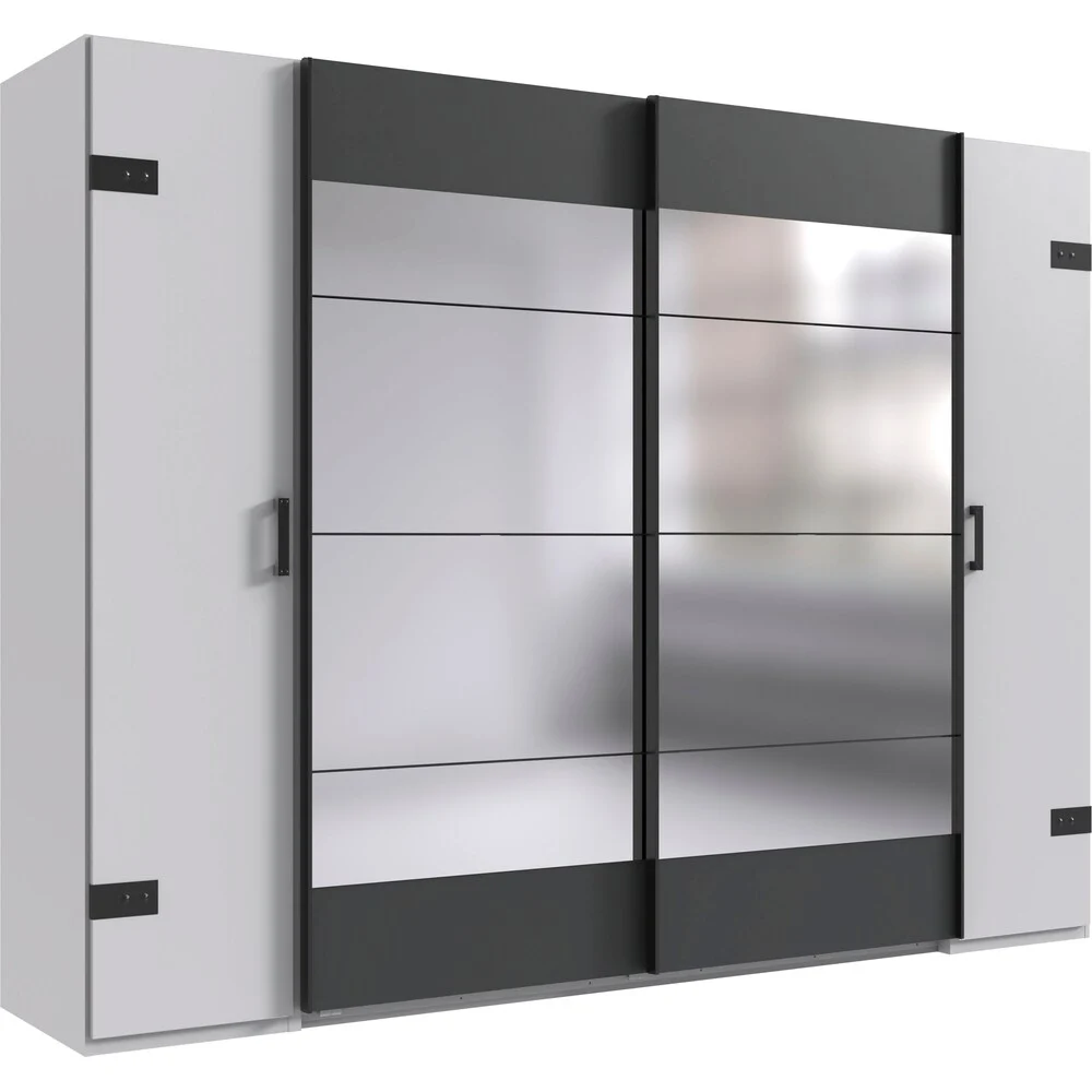 Wimex Stockholm Schwebetürenschrank Graphit/Weiß