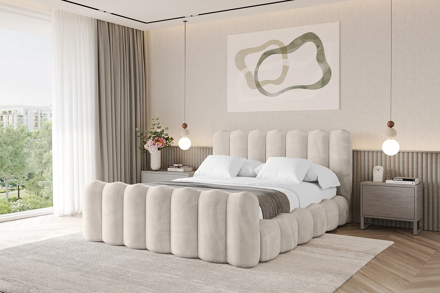 Polsterbett SORA-Z Beige - Casablanca 2301 120x200 cm
